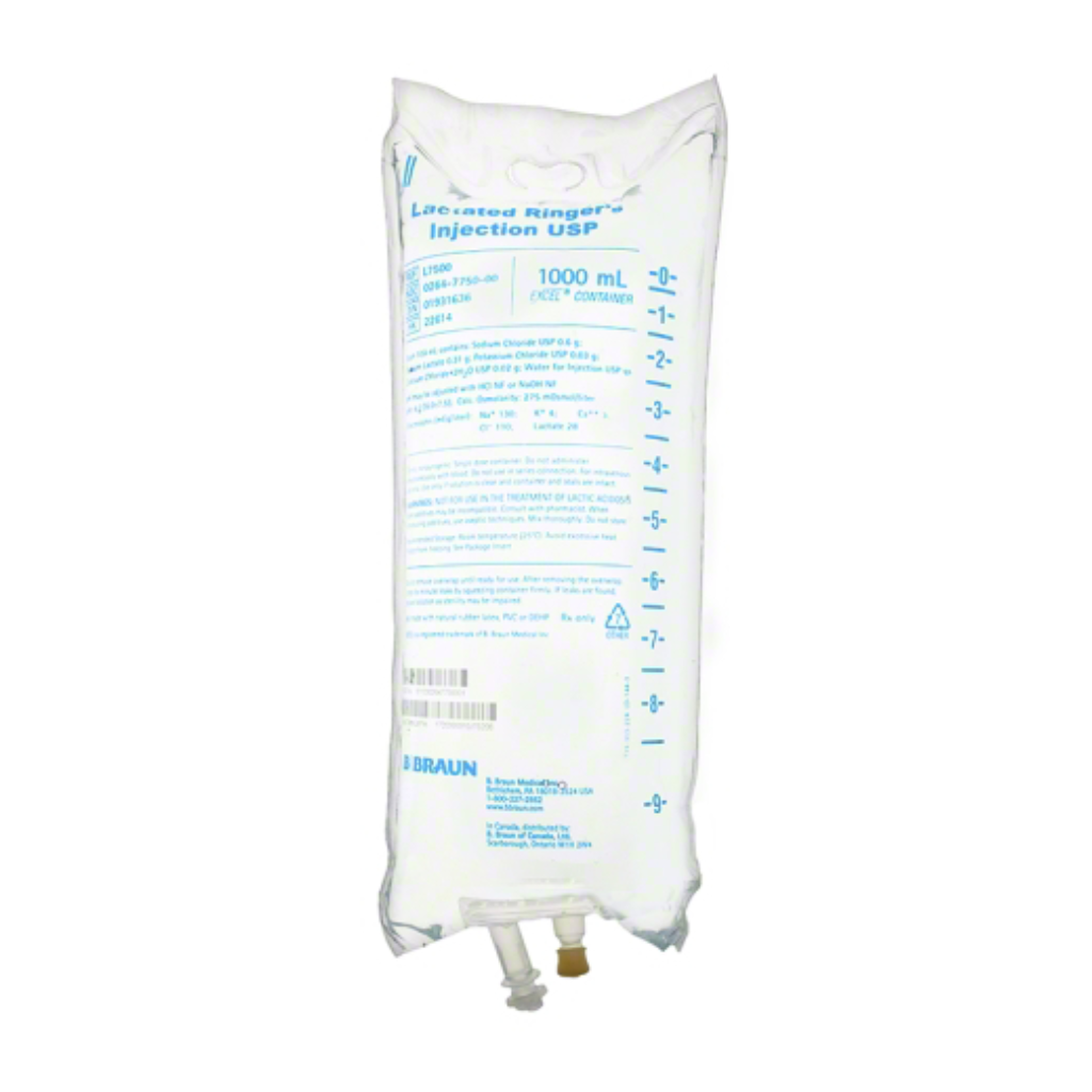 B. Braun Lactated Ringer's Injection USP, 1000 ml CS (12 Bags)