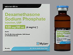 Dexamethasone Sodium Phosphate 4 mg / mL Intramuscular or Intravenous Injection Multiple Dose Vial 30 mL