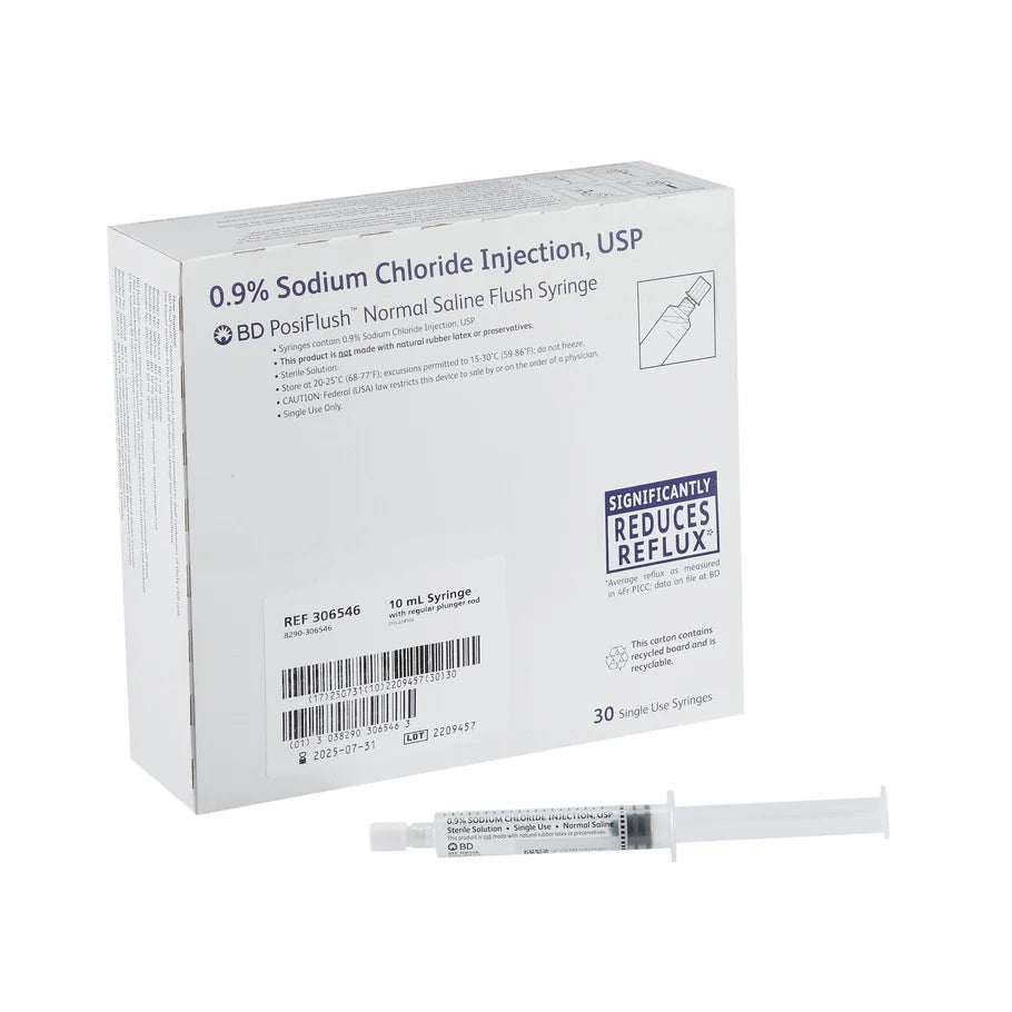 Pre-Filled Saline Flush Syringe 10mL | Normal Saline 0.9%