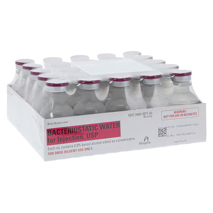 Bacteriostatic Water for Injection Multiple Dose Vial 30 mL (Pack of 25 Vials)