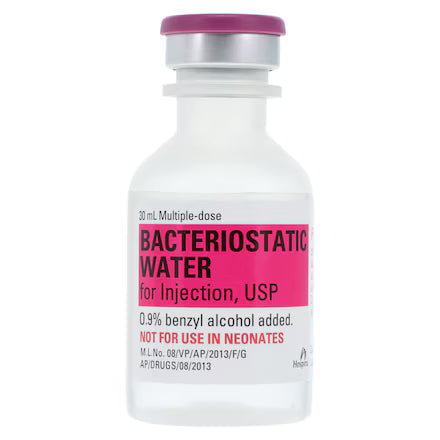 Bacteriostatic Water for Injection Multiple Dose Vial 30 mL (Pack of 25 Vials)