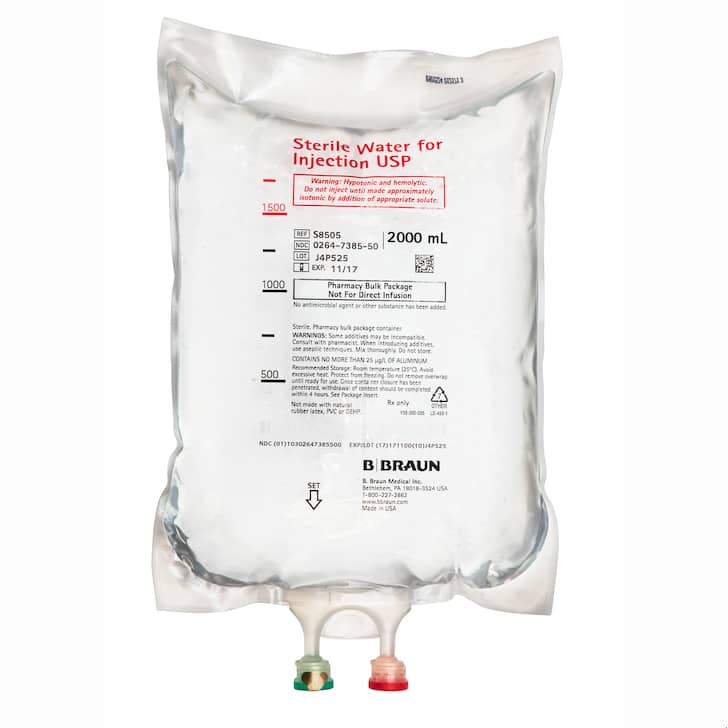 Sterile Water IV Bag 500mL