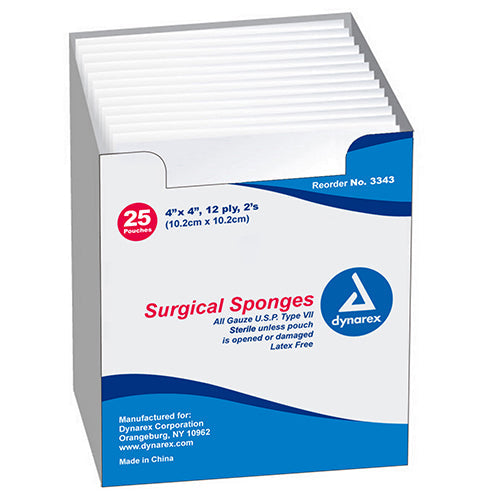 Surgical Gauze Sponge 4" x 4" 12 Ply 10/200/cs